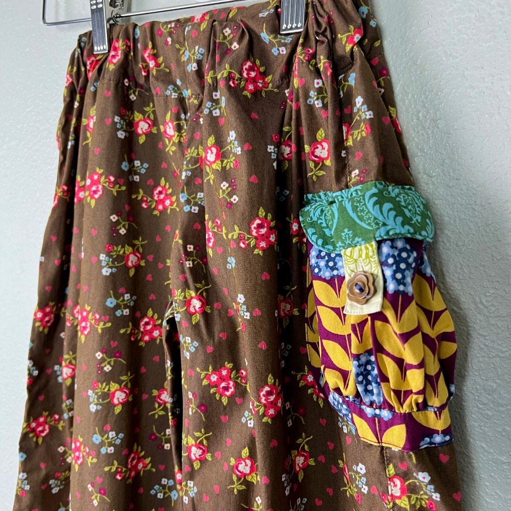 Matilda Jane Paint by Numbers Brown Floral Taylor Ruffle Pants Kids Size 8 - Picture 2 of 7